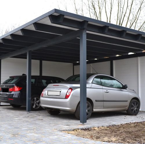 Doppelcarport als Flachdach mit Abstellraum Rietberg