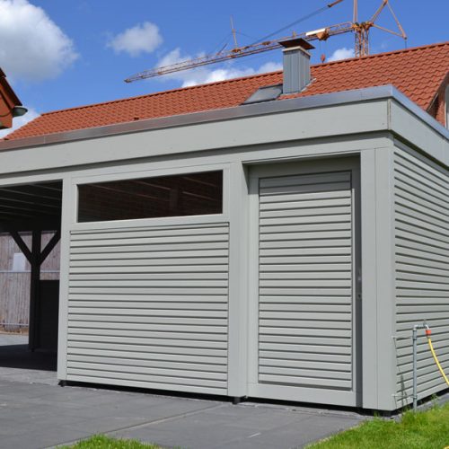 Doppelcarport mit Abstellraum als Flachdach in Paderborn