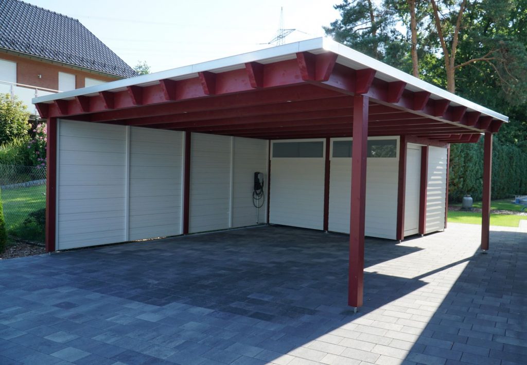 Doppelcarport Mit Abstellraum In Langenberg | Pollmeier Holzbau GmbH